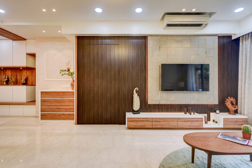 hidden door tv unit design concept