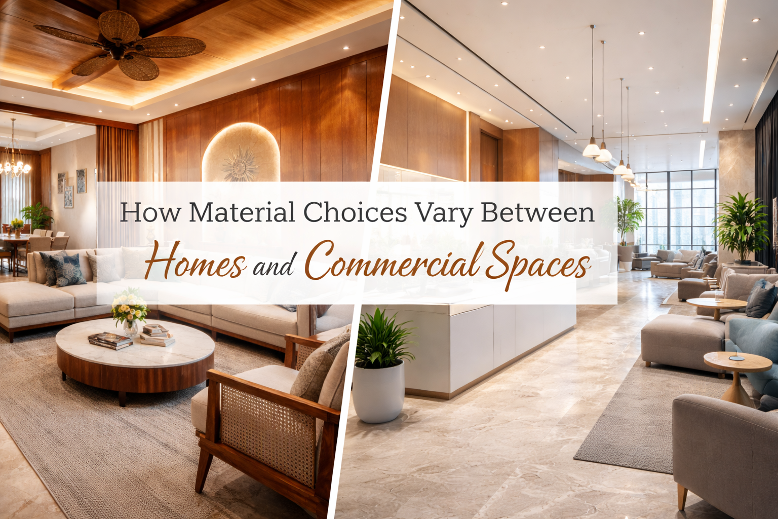 How Material Choices Vary Between Homes and Commercial Spaces